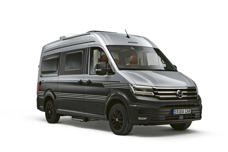 L’Eriba Car 600 repose sur le VW Crafter avec motorisation 140 ou 177 chevaux, et présente une longueur de 5,99 m, une largeur de 2,07 m et une hauteur de 2,67 m.